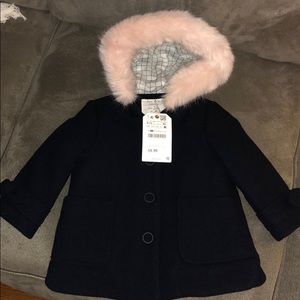 BRAND NEW Black ZARA Peacoat with Tag